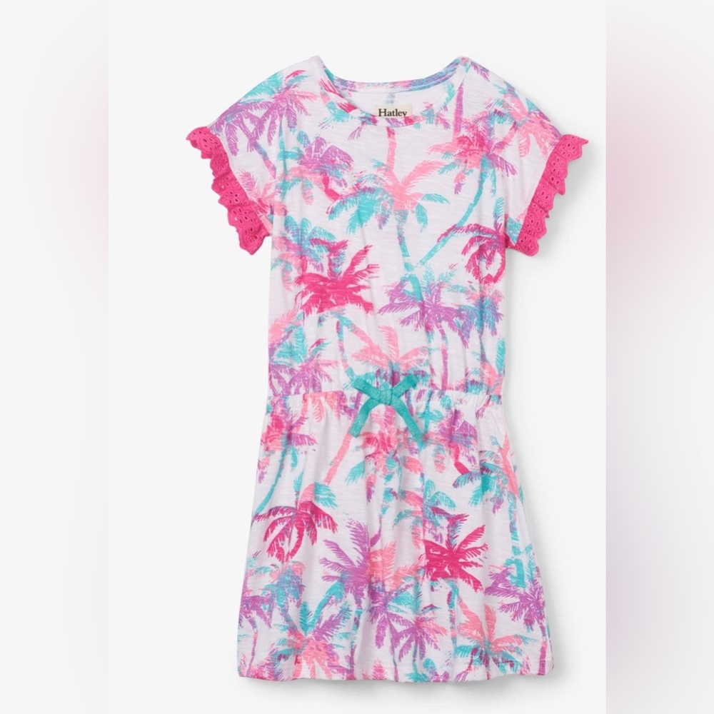 Hatley Island Palms Cinched Waist Dress, toddler, size 3
